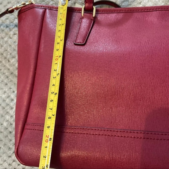 NEW Burgundy Coach Saffiano Leather City Tote Bag - Picture 16 of 16